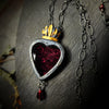 oro fiammato granato - sacred heart amulet